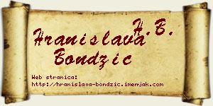 Hranislava Bondžić vizit kartica